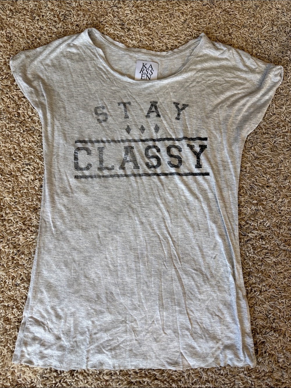 Zoe Karssen “Stay Classy” Gray Tee Size Medium